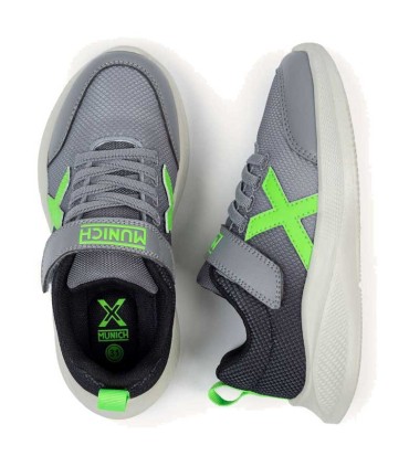 Zapatilla Deportiva Munich Mini Leta Negro y Gris | lagranota.es