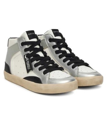 Bota Niña Geox Gisli Girl Blanco/Plata| lagranota.es