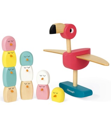 Juego de equilibrio Flamenco Rosa Janod | lagranota.es