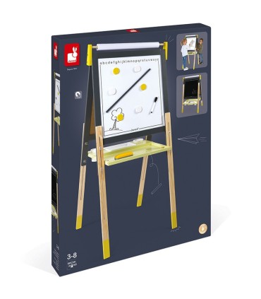 Pizarra Con Pies Regulable Gris/Amarilla | lagranota.es