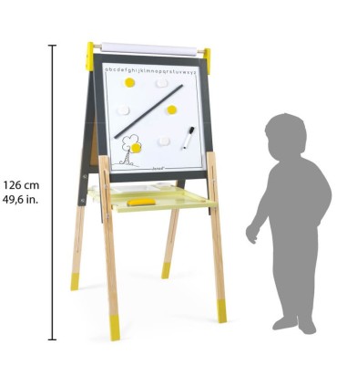 Pizarra Con Pies Regulable Gris/Amarilla | lagranota.es