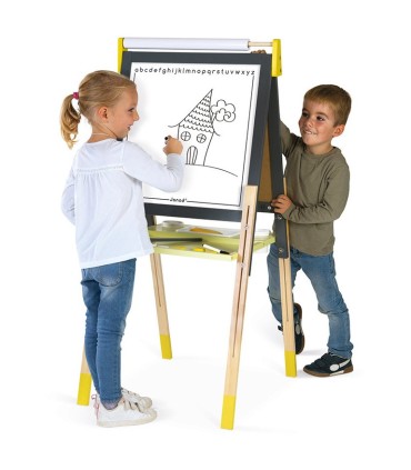 Pizarra Con Pies Regulable Gris/Amarilla | lagranota.es